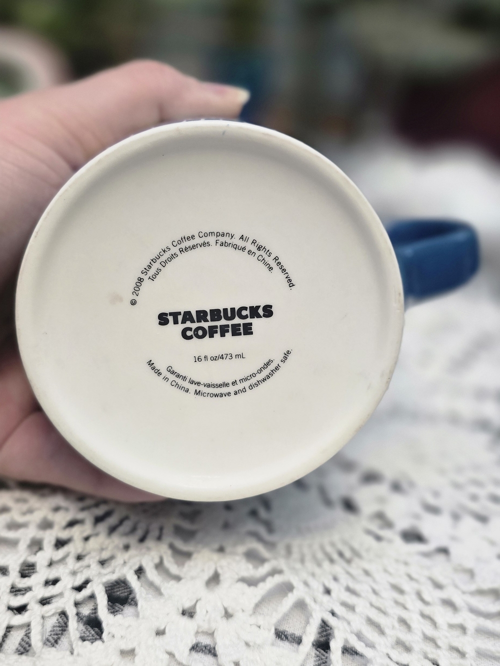 Starbucks Blue Mosaic Ceramic Coffee Mug - Blue & Green - Picture 2 of 2